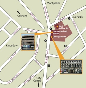 Carriageworks Westmoreland House Bristol site map
